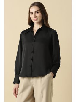 Allen Solly - Women Black Solid Long Sleeves Shirt