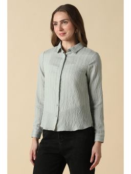 Allen Solly - Women Grey Textured Long Sleeves Shirt