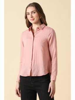 Allen Solly - Women Pink Stripe Long Sleeves Shirt