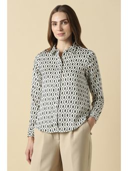Allen Solly - Women White Print Long Sleeves Shirt
