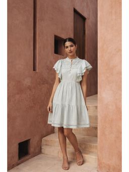 CUSTARD - Stylish Blue Fit and Flare Short Dress for Women