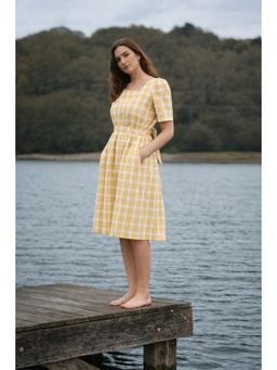 CUSTARD - Cotton Chequer Plaid Dress