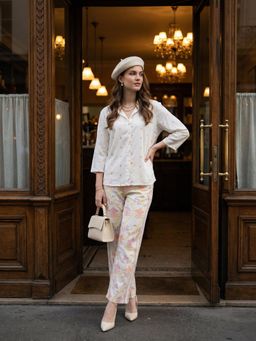 ZUMMER - Cotton White Embroidered Co-Ord Set