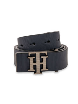 Tommy Hilfiger - Dayrells Men Textured Navy Blue Non Reversible Belt
