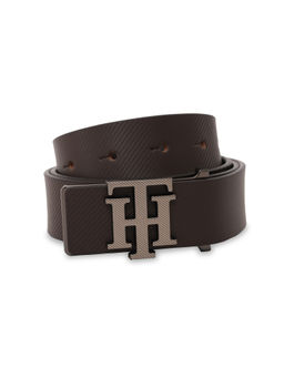 Tommy Hilfiger - Wabana Men Textured Brown Non Reversible Belt