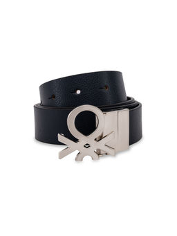 United Colors of Benetton - Evaro Men Textured Navy Blue Reversible Belt
