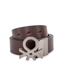 United Colors of Benetton - Evaro Men Textured Brown Reversible Belt