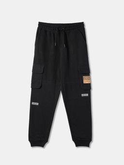 R&B - Boys Black Cotton Blend Joggers