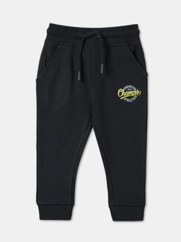 R&B - Boys Black Cotton Joggers