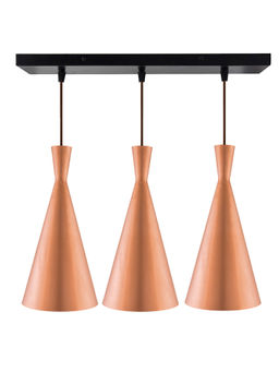 Homesake - Linear Chandelier Inverted Cone Rose Gold