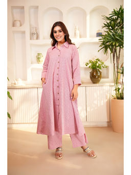 LOVE CHIC - Pink Cotton Anti-Fit Long Co-Ord (Set of 2)