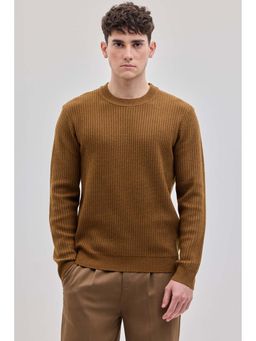 Snitch - Men Brown Textured Sweater