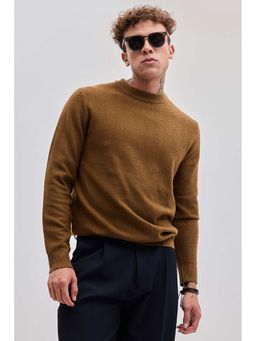 Snitch - Men Brown Textured Sweater