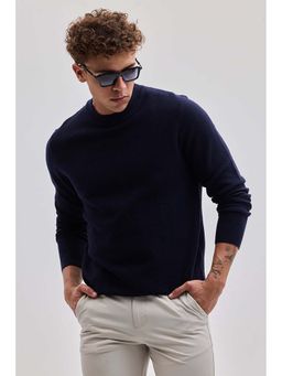 Snitch - Men Blue Textured Sweater