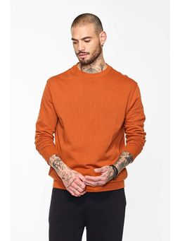 Snitch - Men Orange Solid Sweater