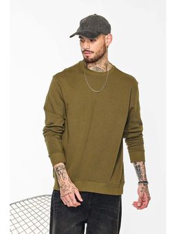 Snitch - Men Olive Solid Sweater
