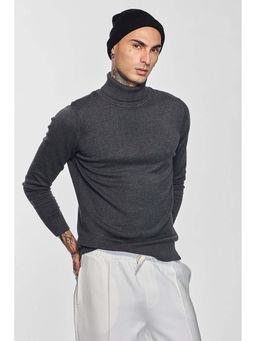 Snitch - Men Grey Solid Sweater