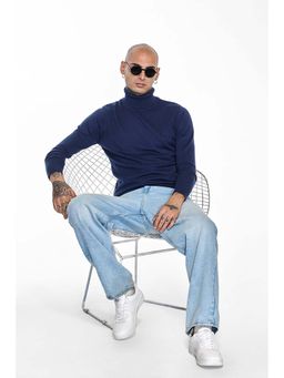 Snitch - Men Blue Solid Sweater