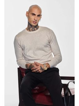 Snitch - Men Beige Solid Sweater