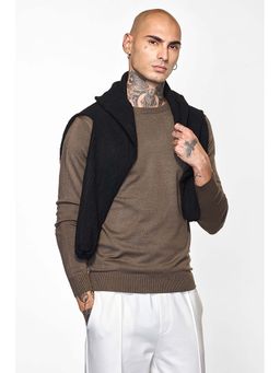 Snitch - Men Brown Solid Sweater