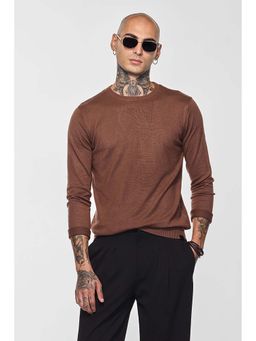 Snitch - Men Brown Solid Sweater