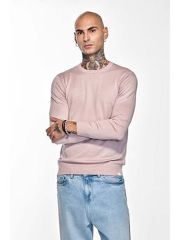 Snitch - Men Pink Solid Sweater
