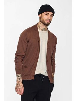 Snitch - Men Brown Solid Cardigans