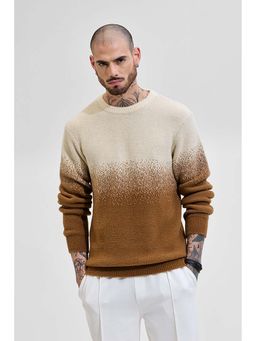 Snitch - Men Beige Ombre Sweater
