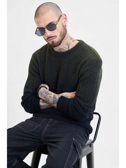 Snitch - Men Olive Solid Sweater