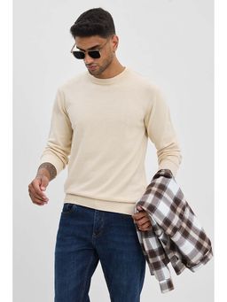 Snitch - Men Beige Solid Sweater