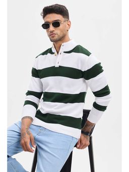 Snitch - Men Green Stripes Sweater
