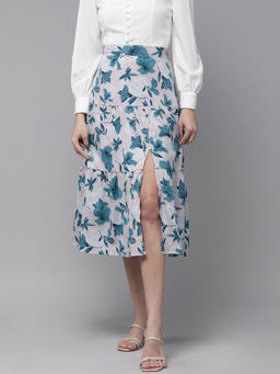 RARE - Women Casual Multi Printed Midi Skirt
