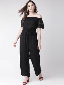 Twenty Dresses by Nykaa Fashion - Black Laced In Me Jumpsuit