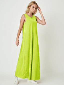 Outzidr - Green Flare Dress