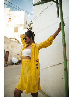 IMROZ HOUSE - Sage Golden A-Line Skirt