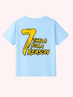 BLUSHES - Cotton Half Sleeves Cricket Typo Printed T-Shirt -Blue