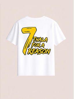 BLUSHES - Cotton Half Sleeves Cricket Typo Printed T-Shirt -White