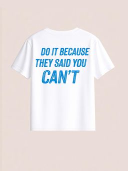 BLUSHES - White Cotton Typography Printed T-Shirt