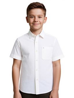 CHARCHIT - Boys Textured Short Sleeve Casual Shirt