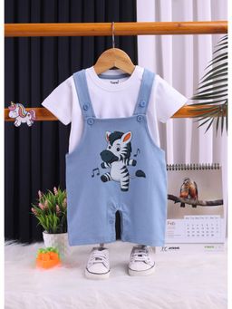 Toonyport - Kids Cotton Printed Dungaree with T-Shirt