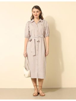 U.S. POLO ASSN. - Brown A Line Belted Shirt Dress (Set of 2)