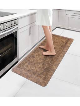 OBSESSIONS - Brown Stain & Water Resistant Non-Slip PU Kitchen Mat