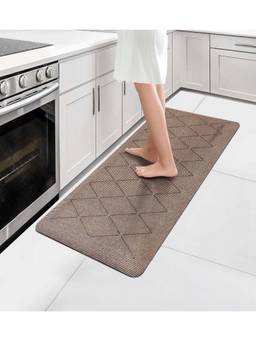 OBSESSIONS - Brown Stain & Water Resistant Non-Slip PU Kitchen Mat