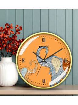 Olive Tree - Orange Plastic Wall Clock