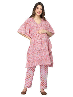 Zelena - Purple Floral Print Kaftan (Set of 2)