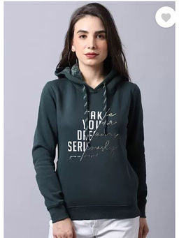 Cantabil - Women Green Graphic print Casual Sweatshirt