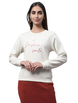 Cantabil - Women White Printed Casual Sweatshirt