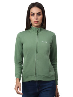 Cantabil - Women Green Solid Casual Sweatshirt