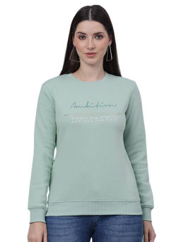 Cantabil - Women Green Printed Casual Sweatshirt