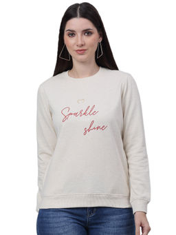 Cantabil - Women Beige Printed Casual Sweatshirt